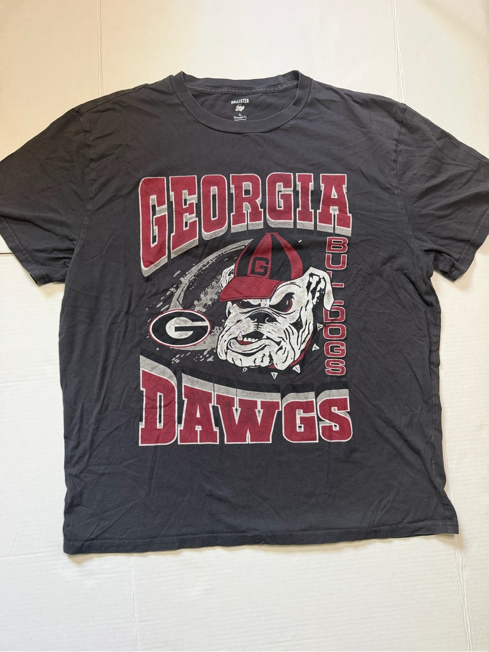 University of Georgie Bulldogs Mens Graphic Tee Size XL Hollister NCAA Football